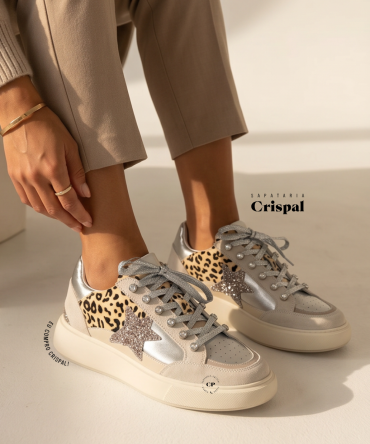 TÉNIS EXÉ CH3595A-61 NATURAL LEOPARD