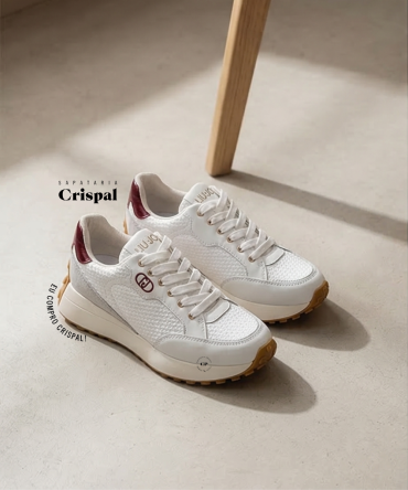 TÉNIS LIU JO LOLO 20 WHITE E VERMELHO